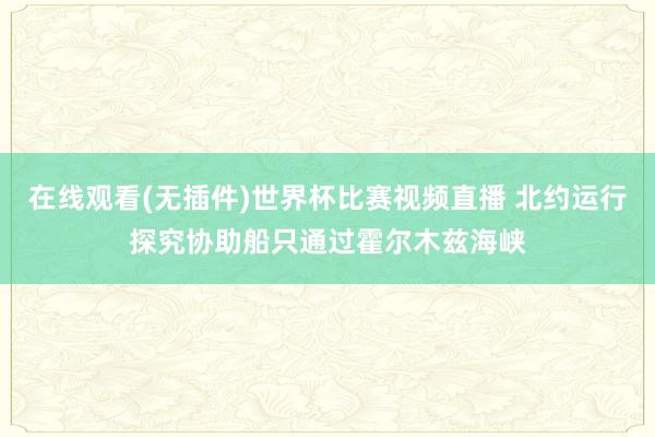 在线观看(无插件)世界杯比赛视频直播 北约运行探究协助船只通过霍尔木兹海峡