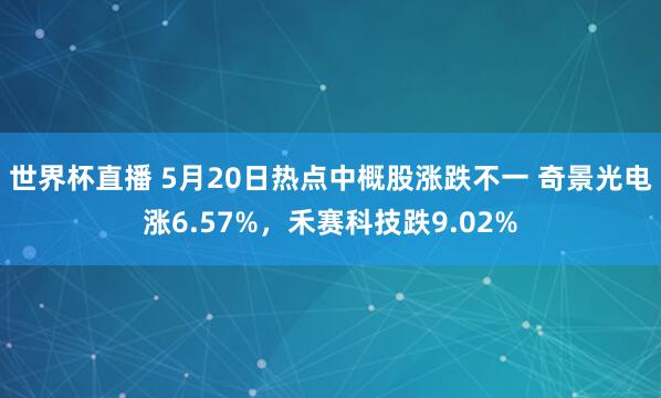 世界杯直播 5月20日热点中概股涨跌不一 奇景光电涨6.57%，禾赛科技跌9.02%