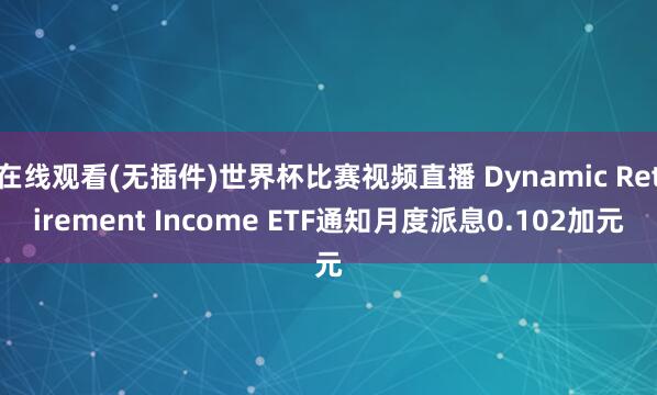 在线观看(无插件)世界杯比赛视频直播 Dynamic Retirement Income ETF通知月度派息0.102加元