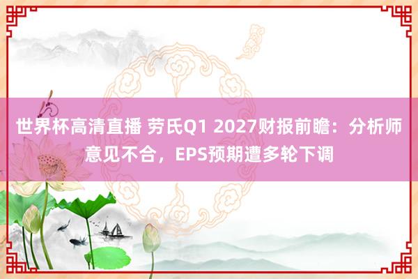 世界杯高清直播 劳氏Q1 2027财报前瞻：分析师意见不合，EPS预期遭多轮下调