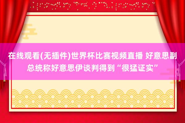 在线观看(无插件)世界杯比赛视频直播 好意思副总统称好意思伊谈判得到“很猛证实”