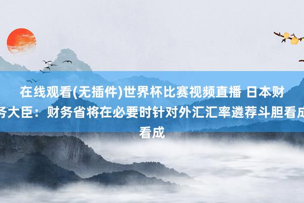 在线观看(无插件)世界杯比赛视频直播 日本财务大臣：财务省将在必要时针对外汇汇率遴荐斗胆看成