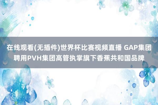 在线观看(无插件)世界杯比赛视频直播 GAP集团聘用PVH集团高管执掌旗下香蕉共和国品牌