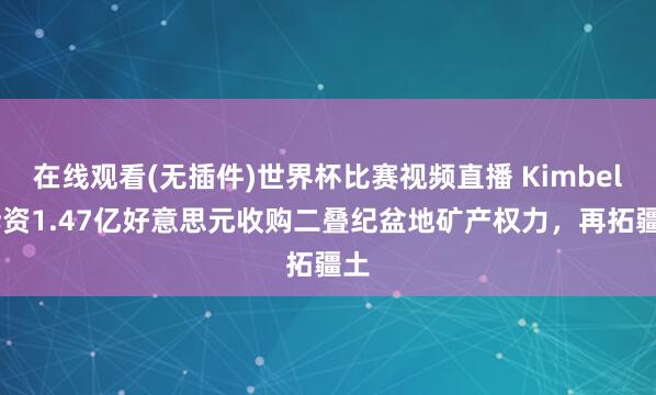 在线观看(无插件)世界杯比赛视频直播 Kimbell斥资1.47亿好意思元收购二叠纪盆地矿产权力，再拓疆土