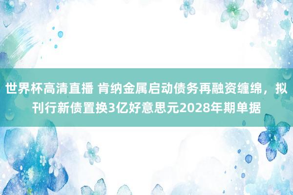 世界杯高清直播 肯纳金属启动债务再融资缠绵，拟刊行新债置换3亿好意思元2028年期单据
