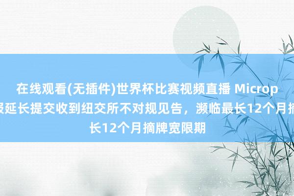 在线观看(无插件)世界杯比赛视频直播 Micropolis因年报延长提交收到纽交所不对规见告，濒临最长12个月摘牌宽限期