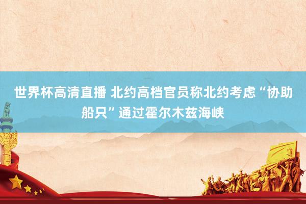 世界杯高清直播 北约高档官员称北约考虑“协助船只”通过霍尔木兹海峡