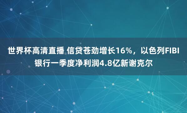 世界杯高清直播 信贷苍劲增长16%，以色列FIBI银行一季度净利润4.8亿新谢克尔