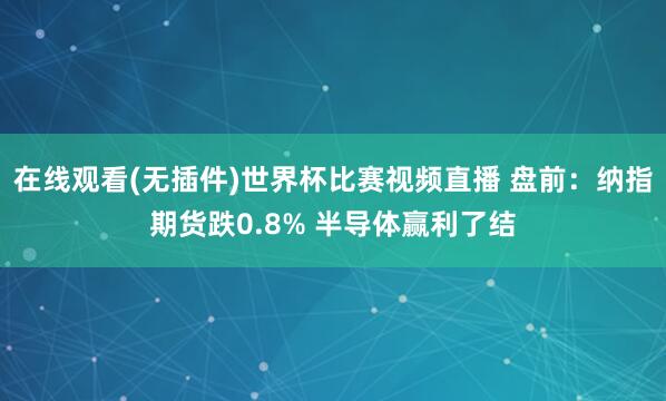 在线观看(无插件)世界杯比赛视频直播 盘前：纳指期货跌0.8% 半导体赢利了结