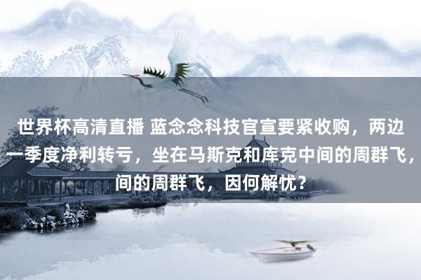世界杯高清直播 蓝念念科技官宣要紧收购，两边股价大跌！一季度净利转亏，坐在马斯克和库克中间的周群飞，因何解忧？