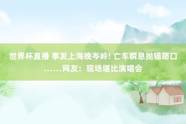 世界杯直播 事发上海晚岑岭! 亡车瞬息抛锚路口……网友：现场堪比演唱会