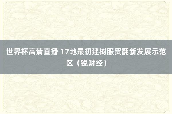 世界杯高清直播 17地最初建树服贸翻新发展示范区（锐财经）