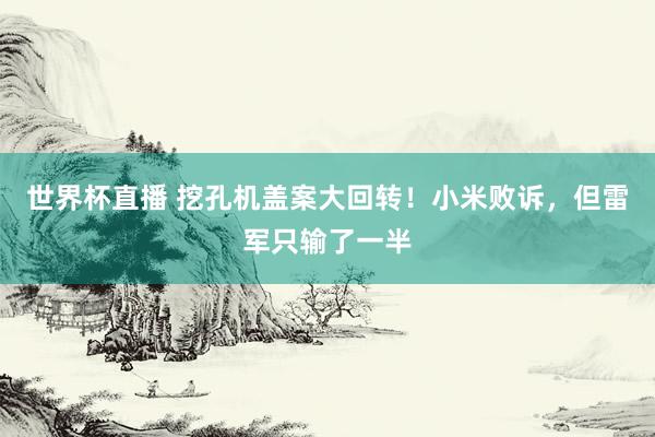 世界杯直播 挖孔机盖案大回转！小米败诉，但雷军只输了一半
