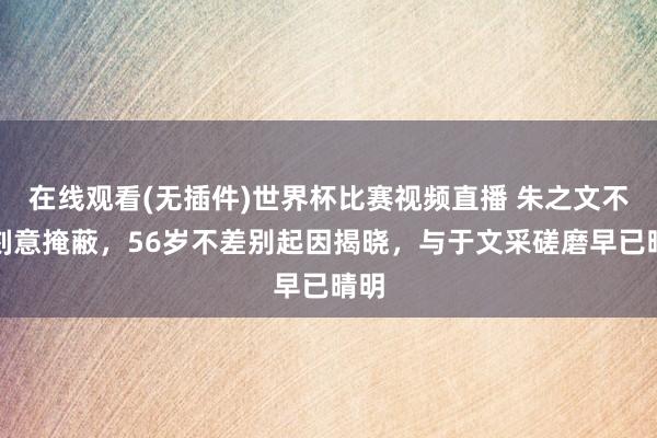 在线观看(无插件)世界杯比赛视频直播 朱之文不再刻意掩蔽，56岁不差别起因揭晓，与于文采磋磨早已晴明