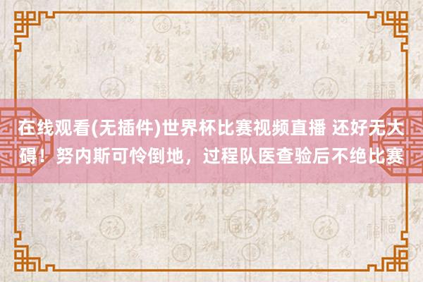 在线观看(无插件)世界杯比赛视频直播 还好无大碍！努内斯可怜倒地，过程队医查验后不绝比赛