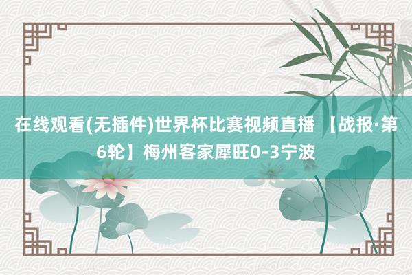 在线观看(无插件)世界杯比赛视频直播 【战报·第6轮】梅州客家犀旺0-3宁波