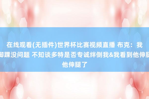 在线观看(无插件)世界杯比赛视频直播 布克：我的脚踝没问题 不知谈多特是否专诚绊倒我&我看到他伸腿了