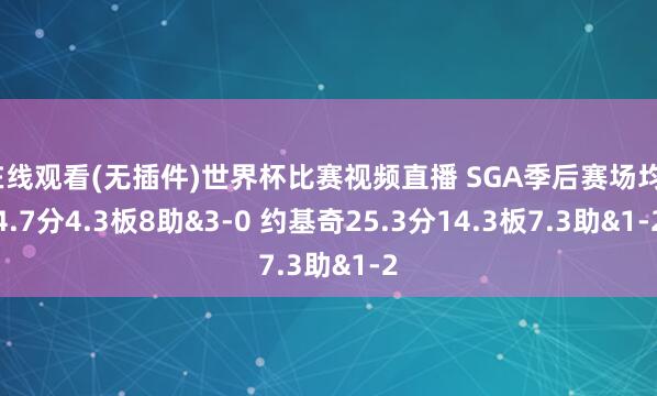 在线观看(无插件)世界杯比赛视频直播 SGA季后赛场均34.7分4.3板8助&3-0 约基奇25.3分14.3板7.3助&1-2