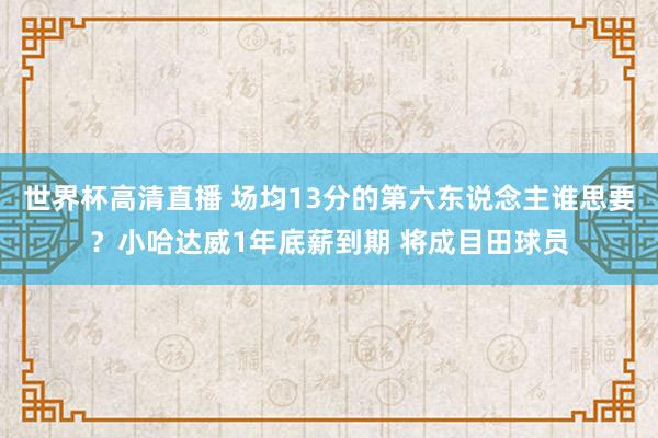 世界杯高清直播 场均13分的第六东说念主谁思要？小哈达威1年底薪到期 将成目田球员