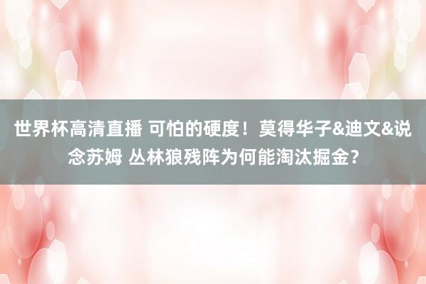 世界杯高清直播 可怕的硬度！莫得华子&迪文&说念苏姆 丛林狼残阵为何能淘汰掘金？