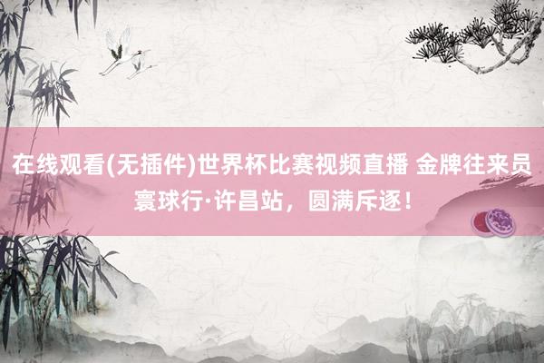 在线观看(无插件)世界杯比赛视频直播 金牌往来员寰球行·许昌站，圆满斥逐！