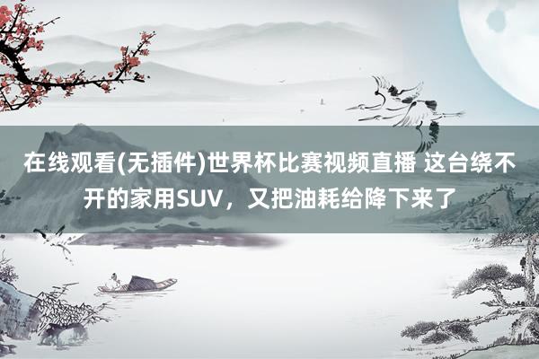 在线观看(无插件)世界杯比赛视频直播 这台绕不开的家用SUV，又把油耗给降下来了