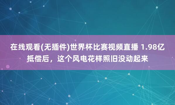 在线观看(无插件)世界杯比赛视频直播 1.98亿抵偿后，这个风电花样照旧没动起来