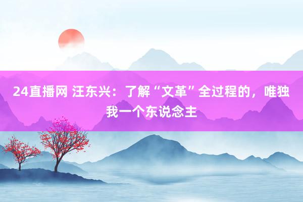24直播网 汪东兴：了解“文革”全过程的，唯独我一个东说念主