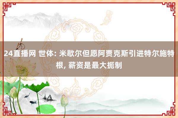 24直播网 世体: 米歇尔但愿阿贾克斯引进特尔施特根， 薪资是最大扼制