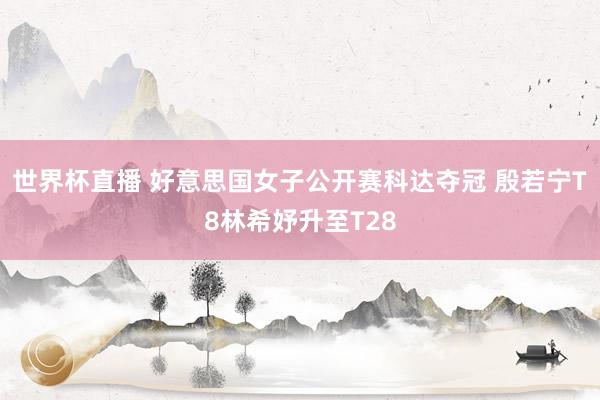 世界杯直播 好意思国女子公开赛科达夺冠 殷若宁T8林希妤升至T28