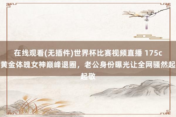 在线观看(无插件)世界杯比赛视频直播 175cm黄金体魄女神巅峰退圈，老公身份曝光让全网骚然起敬