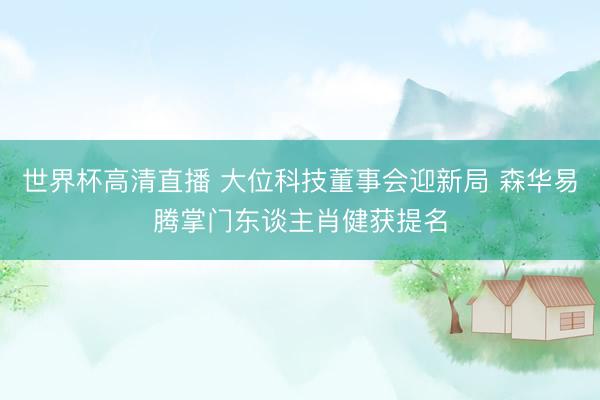 世界杯高清直播 大位科技董事会迎新局 森华易腾掌门东谈主肖健获提名