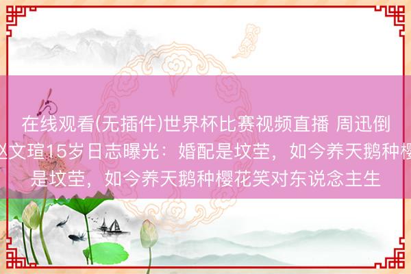 在线观看(无插件)世界杯比赛视频直播 周迅倒追3年被拒！65岁赵文瑄15岁日志曝光：婚配是坟茔，如今养天鹅种樱花笑对东说念主生