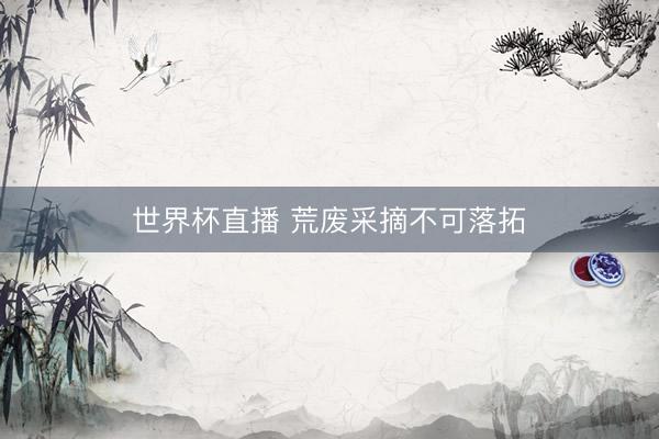 世界杯直播 荒废采摘不可落拓