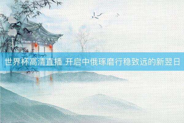世界杯高清直播 开启中俄琢磨行稳致远的新翌日