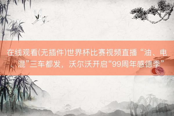 在线观看(无插件)世界杯比赛视频直播 “油、电、混”三车都发，沃尔沃开启“99周年感德季”