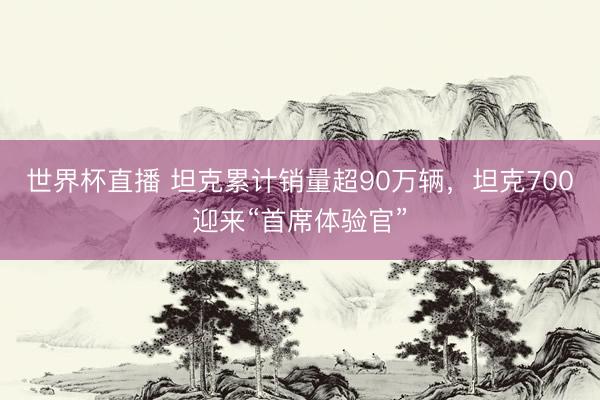 世界杯直播 坦克累计销量超90万辆，坦克700迎来“首席体验官”
